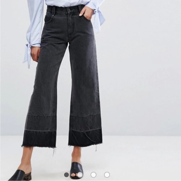 EVIDNT Denim - EVIDNT Brigade wide leg black vintage wash jeans size 27